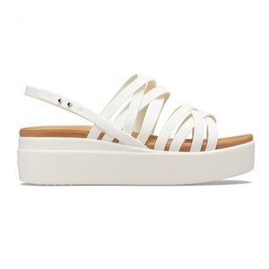 Crocs Women’s Brooklyn Strappy Low Wedge, size 8, “oyster” color